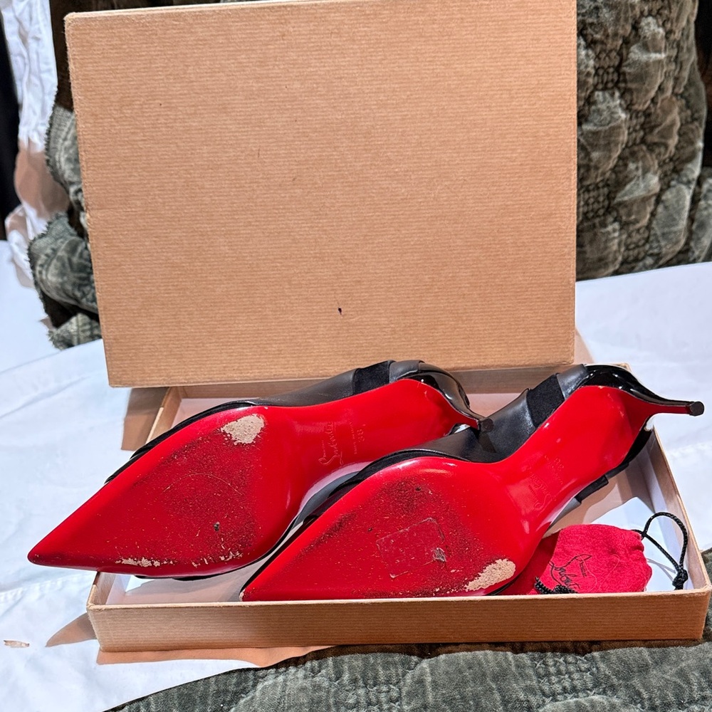 Christian Louboutin Black Patent Leather Heels - Picture 13 of 14